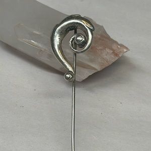 Sterling silver vintage swirly hat pin